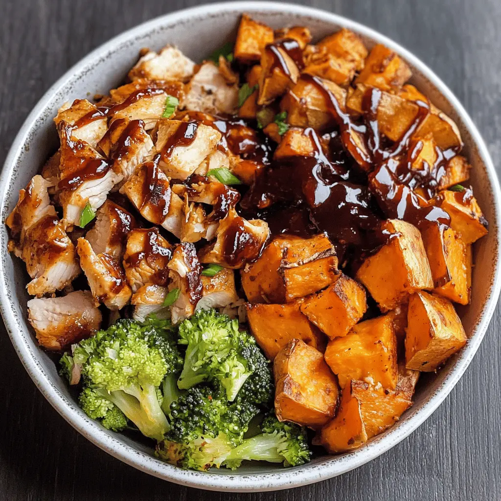 Get ready to enjoy a delicious bowl that combines smoky BBQ chicken with perfectly roasted sweet potatoes! This recipe is not only flavorful but also packed with nutrients. Perfect for meal prep or a cozy dinner, save this pin for an easy weeknight meal idea that everyone will love!