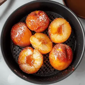 Get ready to enjoy the sweet, juicy flavors of air-fried peaches! This simple recipe brings out the natural sweetness of peaches with a delightful caramelized finish. Perfect for a quick dessert or a healthy snack, these air-fried peaches are delicious served with ice cream or yogurt. Save this easy recipe to impress your family at your next cookout or summer gathering!