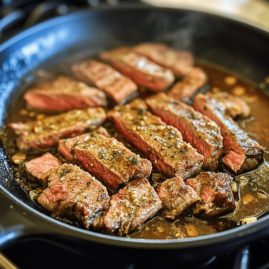 Sizzle up your dinner with this Garlic Butter Skillet Flank Steak! This tender and juicy flank steak is infused with the rich flavors of garlic and butter, ensuring every bite is delicious. Perfect for weeknight meals or special occasions, this easy oven recipe will quickly become a favorite. Save this pin and try it tonight for a delightful dinner that impresses everyone!