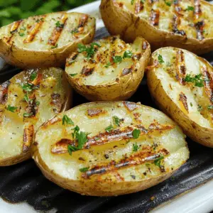 Transform your cookout with these easy Grilled Baked Potatoes! Perfectly crispy on the outside and fluffy on the inside, these potatoes are topped with your favorite toppings like cheese, sour cream, and chives. Great for BBQs or as a side dish. Save this recipe for your next grilling adventure!