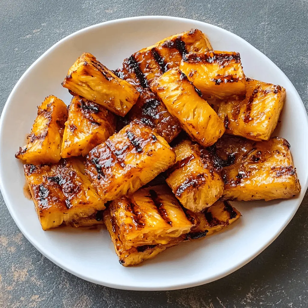 Sweet, juicy grilled caramelized brown sugar pineapple makes the perfect summer treat! 🌞 With just a few ingredients, transform fresh pineapple into a mouthwatering dessert with a delightful caramelized glaze. Perfect for BBQs or as a refreshing snack on a sunny day. Save this recipe to enjoy a burst of tropical flavor anytime! 🍍✨