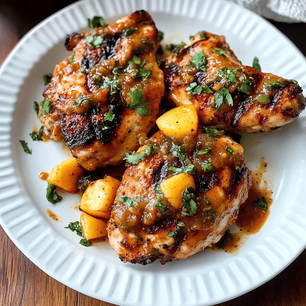 Juicy grilled chicken topped with a sweet and spicy peach chipotle sauce makes for an unforgettable meal! This recipe combines fresh peaches and smoky chipotle for a delicious flavor boost. Perfect for summer barbecues, family dinners, or impressing guests. Save this grilled chicken recipe today and get ready to enjoy a delightful dish any time!