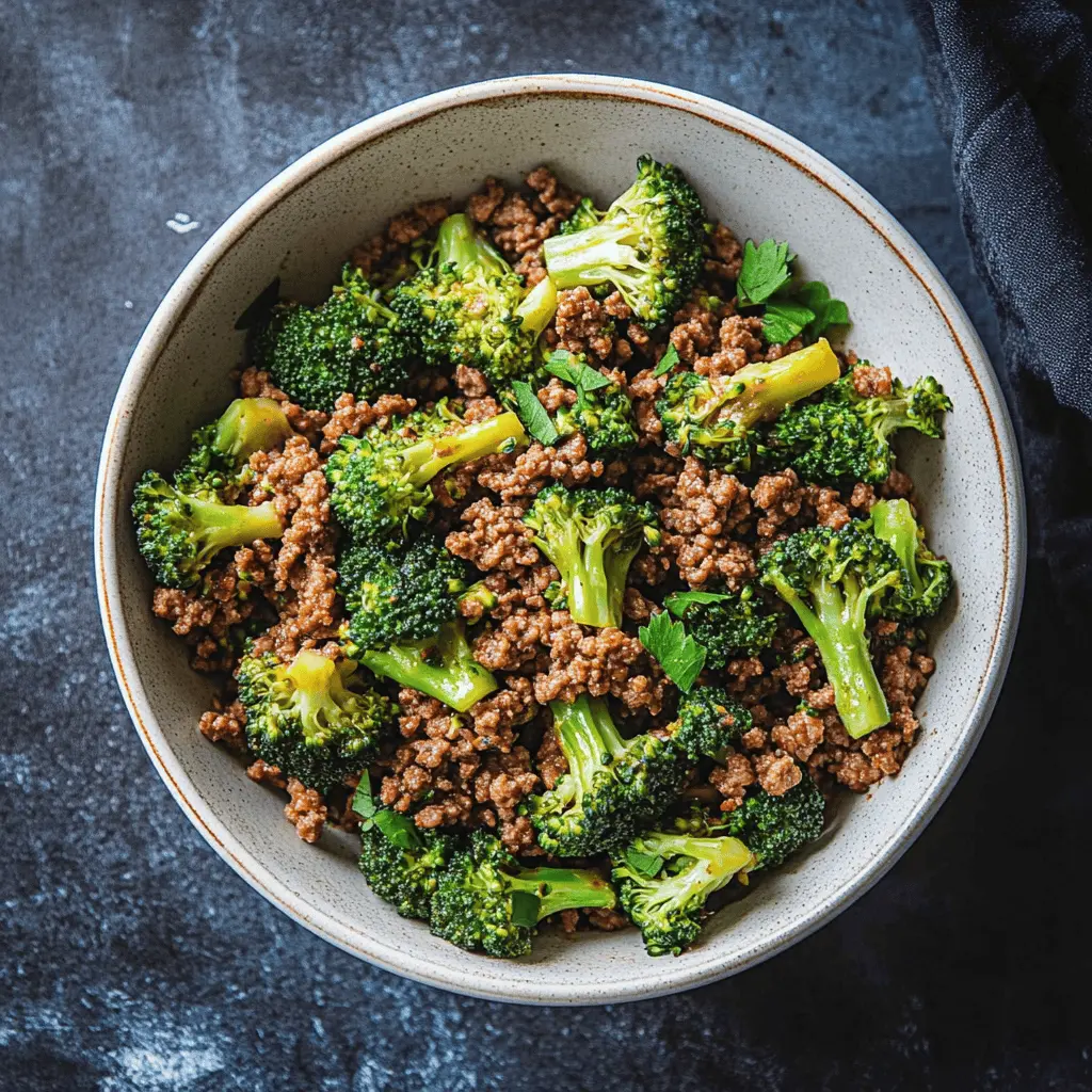 This ground beef and broccoli dish is a quick and tasty meal that the whole family will love! Featuring tender beef coated in a savory sauce and vibrant broccoli, it's perfect for busy weeknights. Save this recipe for a delicious stir-fry that brings flavor to your table in no time! Great for meal prep or a cozy dinner.