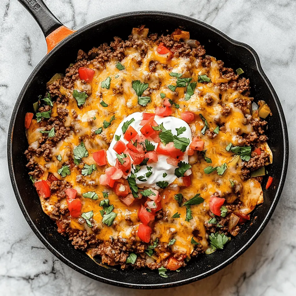 This Ground Beef Burrito Skillet is the ultimate one-pan meal! Packed with flavorful beef, black beans, vibrant veggies, and cheesy goodness, it’s perfect for busy weeknights. Ready in just 30 minutes, this dish is not only quick but also a crowd-pleaser. Save this recipe for your next taco night or family dinner!