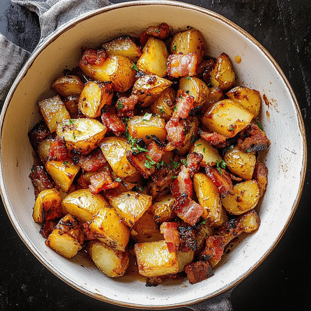 These Honey Bacon Roasted Potatoes are a delightful twist on a classic side dish! Crispy bacon and sweet honey enhance the flavor of tender potatoes, creating a perfect balance of sweet and savory. Ideal for family dinners or gatherings, save this recipe today and impress your guests with a guaranteed crowd-pleaser!