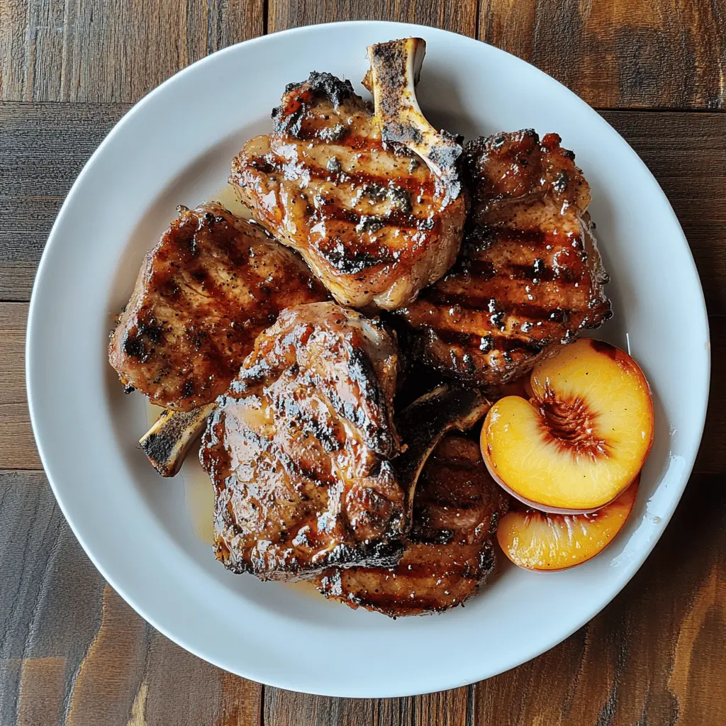 Elevate your dinner with these juicy grilled pork chops paired perfectly with a spicy peach glaze! This easy recipe showcases tender meat infused with a sweet and tangy kick, making it ideal for summer barbecues or family gatherings. Save this pin for your next outdoor feast and impress your loved ones with bold flavors!