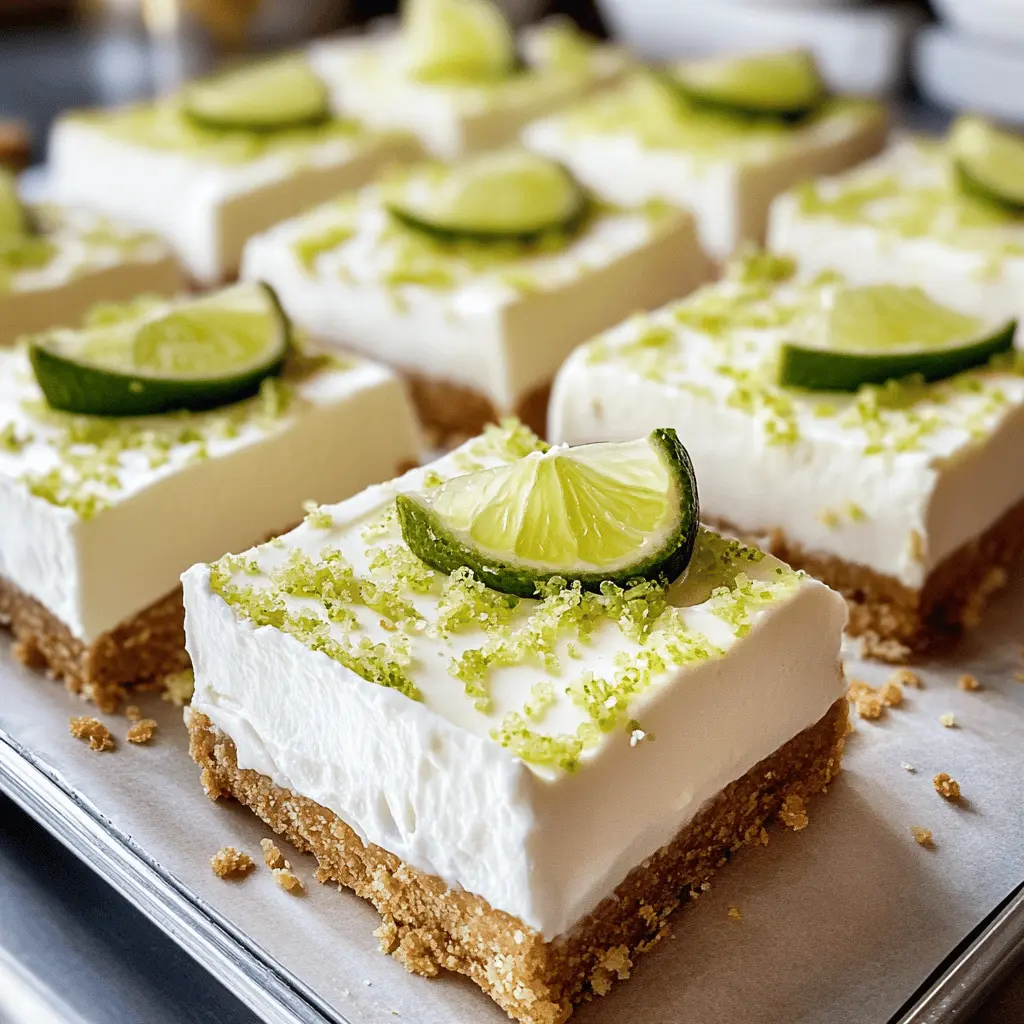 Get ready for a zesty treat with these Key Lime Pie Bars! Bursting with the bright, tangy flavors of fresh lime juice, and topped with a buttery graham cracker crust, these bars are perfect for summer gatherings. Easy to whip up and even easier to enjoy, save this recipe for your next picnic or family gathering!