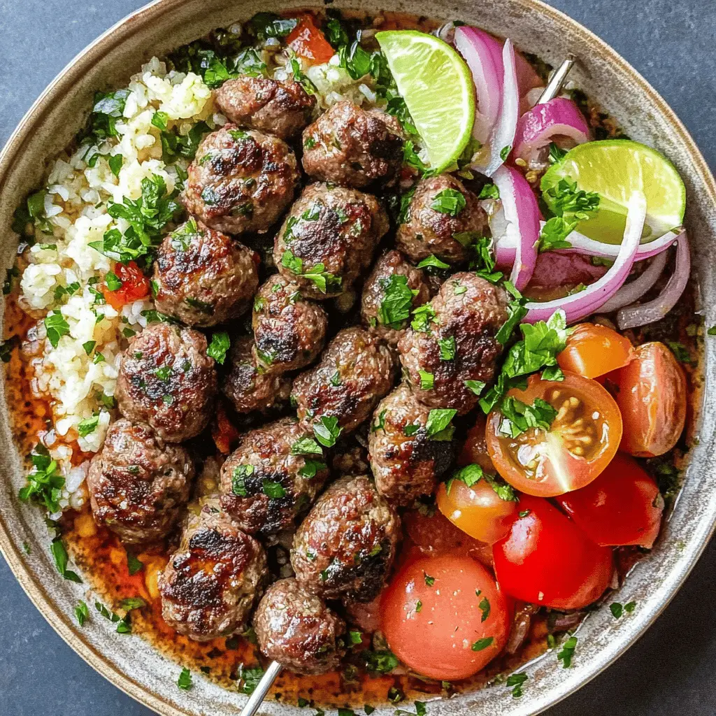 Savor the taste of Lebanese Kafta, a delicious mix of ground beef or lamb, fragrant spices, and fresh herbs, perfect for grilling or baking. This flavorful dish is a staple at family gatherings and celebrations, creating a warm atmosphere. Save this recipe now for your next cookout or family feast - your taste buds will thank you!