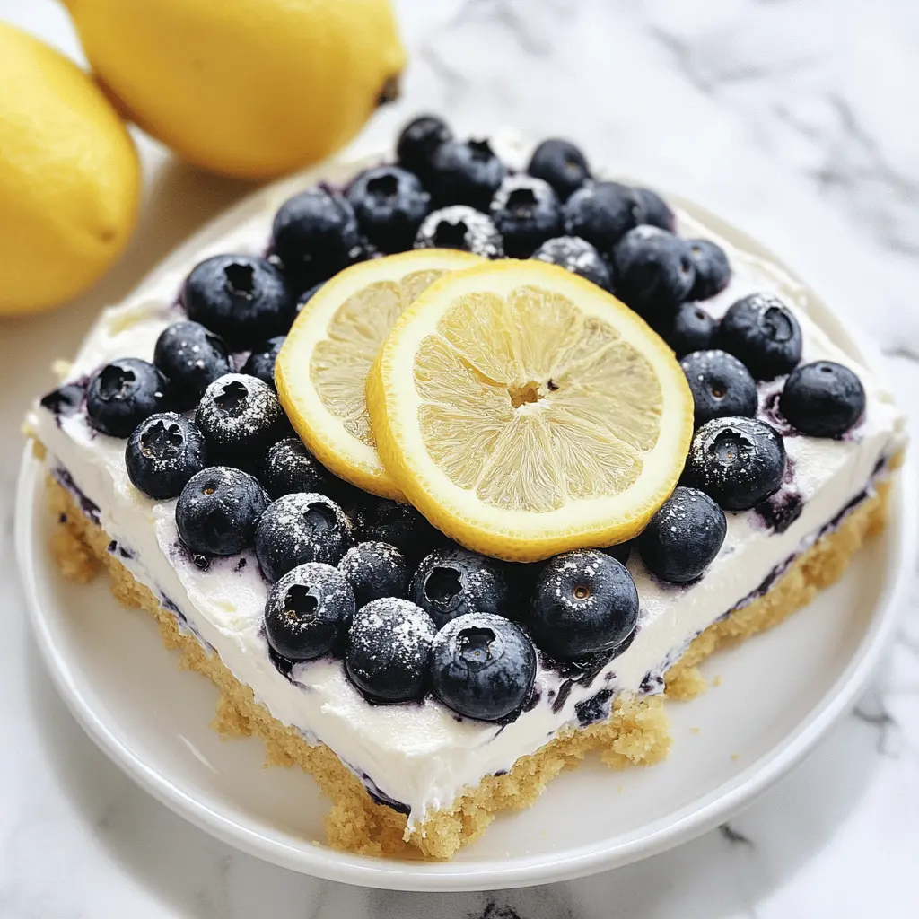 Brighten up your dessert table with this Lemon Blueberry Delight! Made with fresh blueberries and zesty lemon, it’s the perfect combination of sweet and tart. Ideal for summer picnics, family gatherings, or a simple treat at home. Save this recipe to bring a burst of flavor to your next occasion!