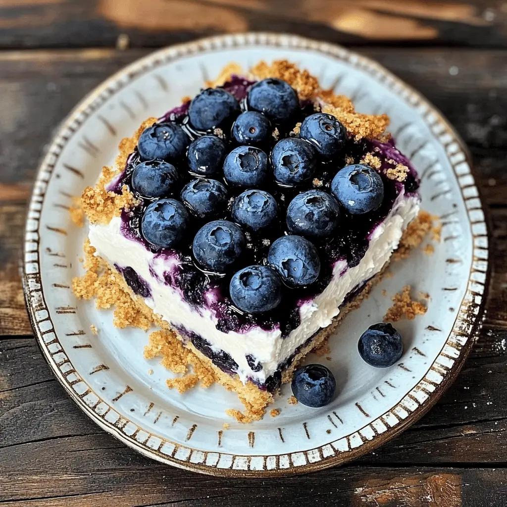 This No-Bake Blueberry Yum Yum dessert is the perfect treat for warm days! With its creamy layers of cream cheese, whipped topping, and a delicious blueberry layer, it’s simple to make and sure to impress. Perfect for brunch, picnics, or family gatherings. Save this recipe to whip up a refreshing dessert anytime!