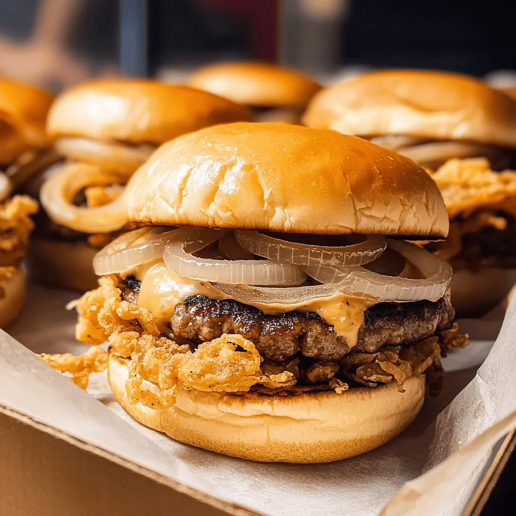 Sink your teeth into a classic Oklahoma Fried Onion Burger, where juicy beef meets crispy, caramelized onions for a truly mouthwatering experience! Ideal for backyard BBQs or weeknight dinners, this easy recipe will quickly become a favorite. Save this pin for a tasty meal that’s packed with flavor!