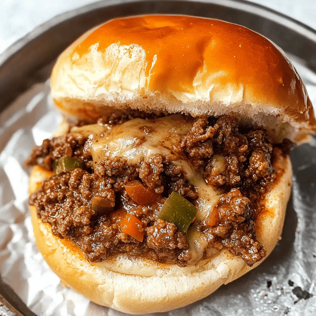 Get ready for a twist on a classic! These Philly Cheesesteak Sloppy Joes combine the rich flavors of tender beef, sautéed peppers, and melted cheese all in a messy, delicious sandwich. Perfect for game day or a casual weeknight dinner. Save this recipe to make a crowd-pleasing meal that's bursting with flavor!