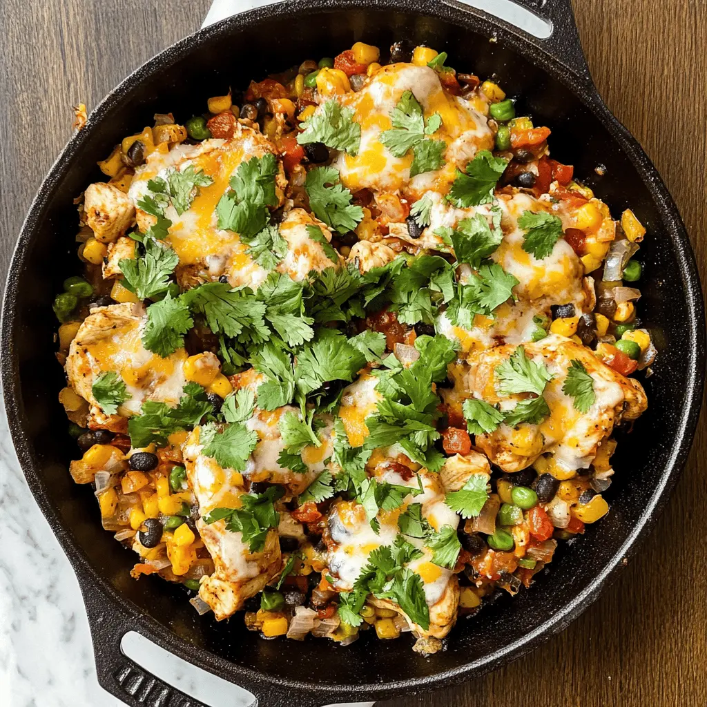 Brighten up your dinner table with this flavorful Santa Fe Chicken Skillet! Packed with tender chicken, vibrant bell peppers, and zesty seasonings, this one-pan dish is both simple and satisfying. Perfect for busy weeknights, it's a meal your family will love. Save this recipe for a quick and delicious dinner idea!