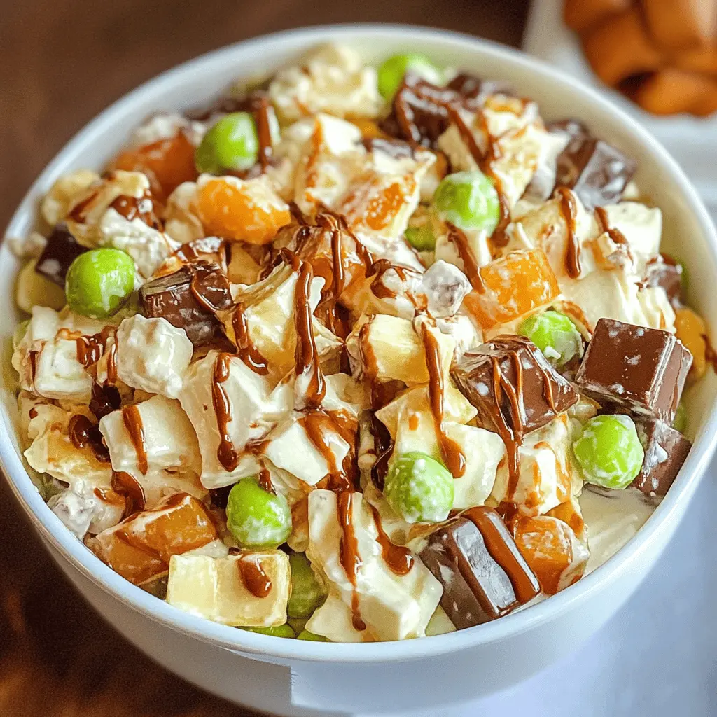 A fun twist on dessert that's sure to please! This Snickers Salad combines creamy pudding, tart apples, and sweet Snickers bars for a delightful treat that feels like a snack but tastes like dessert. Perfect for potlucks, picnics, or family gatherings. Don't forget to save this easy recipe for your next get-together!