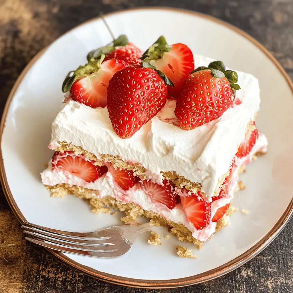This no-bake Strawberry Icebox Cake is the perfect refreshing treat for warm days! With layers of fluffy whipped cream and sweet strawberries nestled between graham crackers, it offers a delightful balance of creamy and fruity flavors. Ideal for gatherings or a sweet summer dessert, save this easy recipe to impress your friends and family!
