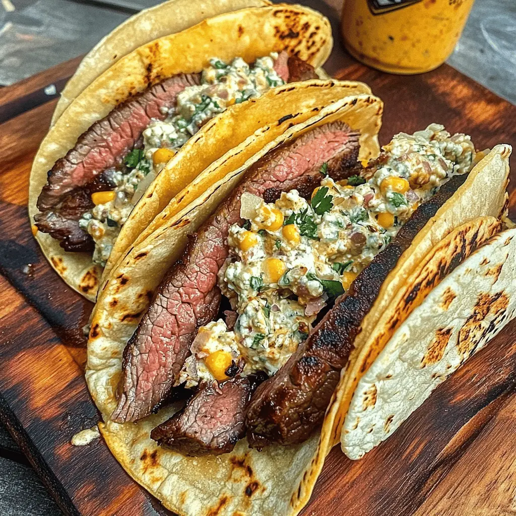 Easy Grilled Steak Elote Tacos Recipe