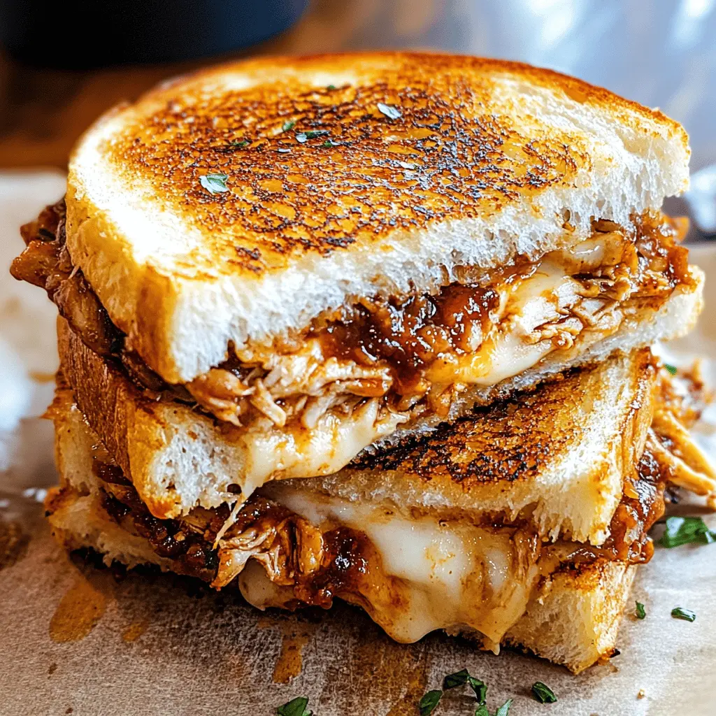 Easy BBQ Chicken Grilled Cheese Sandwich
