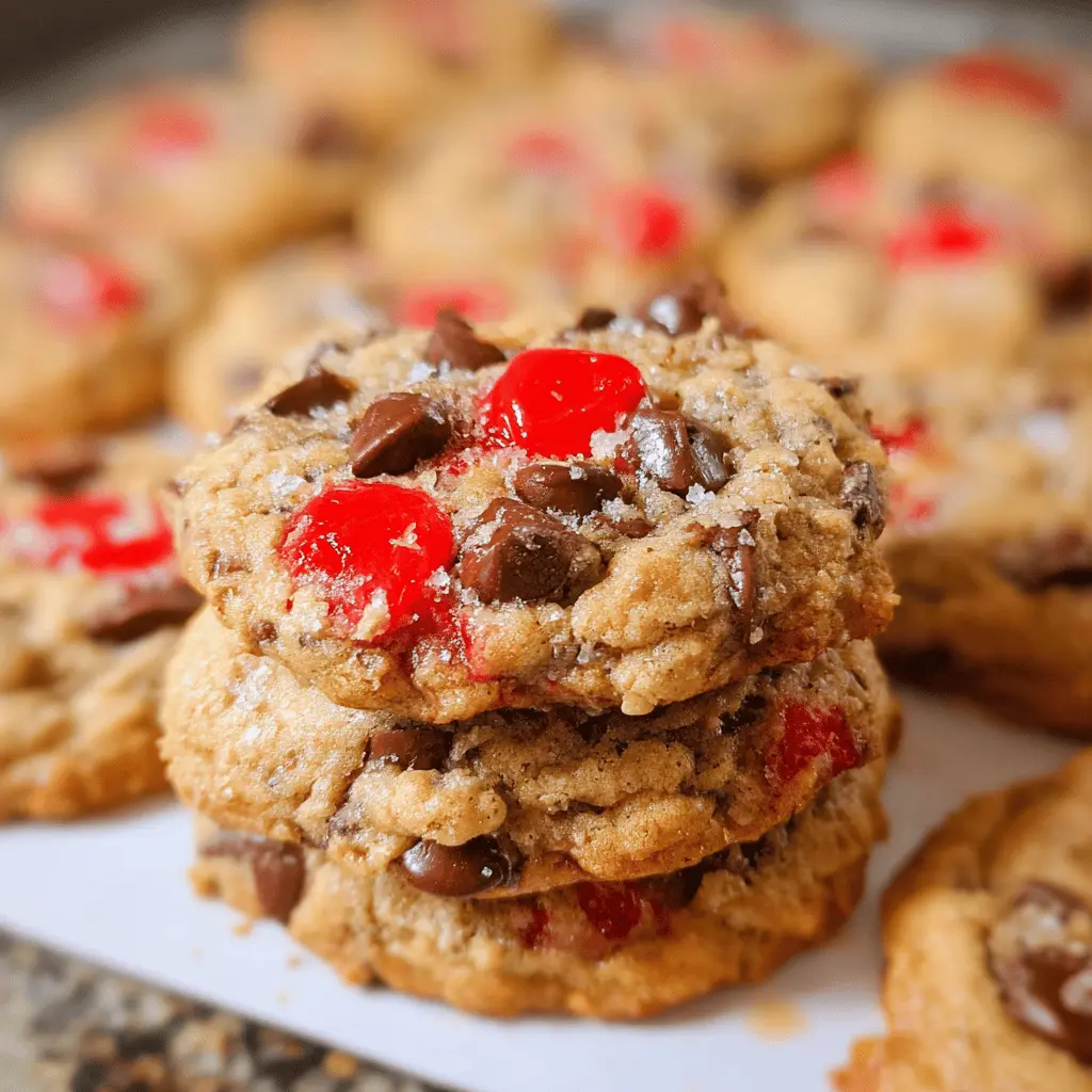 Easy Maraschino Cherry Chocolate Chip Cookies