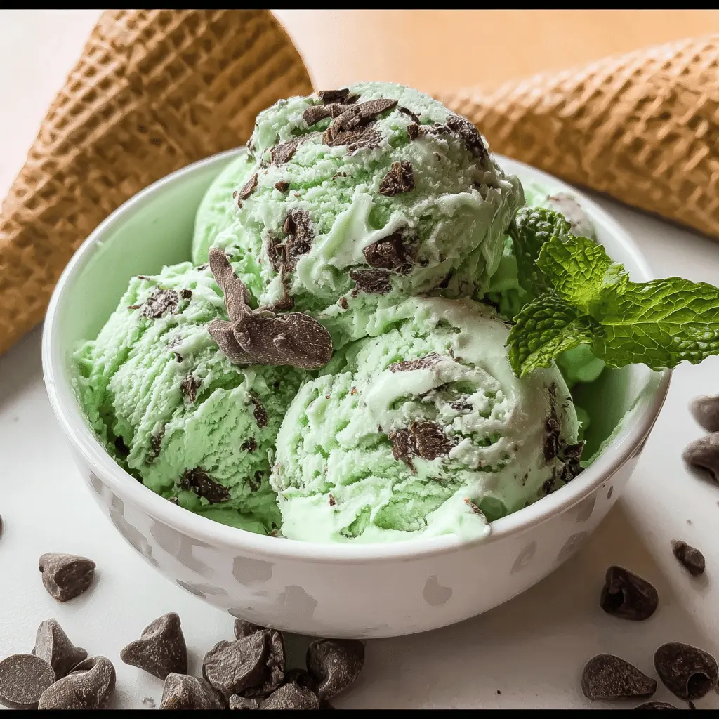 Easy Homemade Mint Chocolate Chip Ice Cream