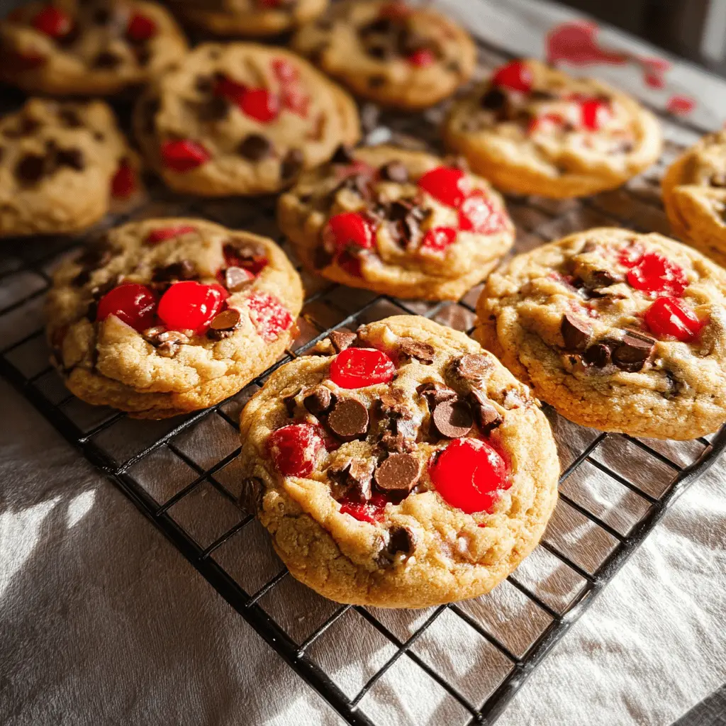 Easy Maraschino Cherry Chocolate Chip Cookies