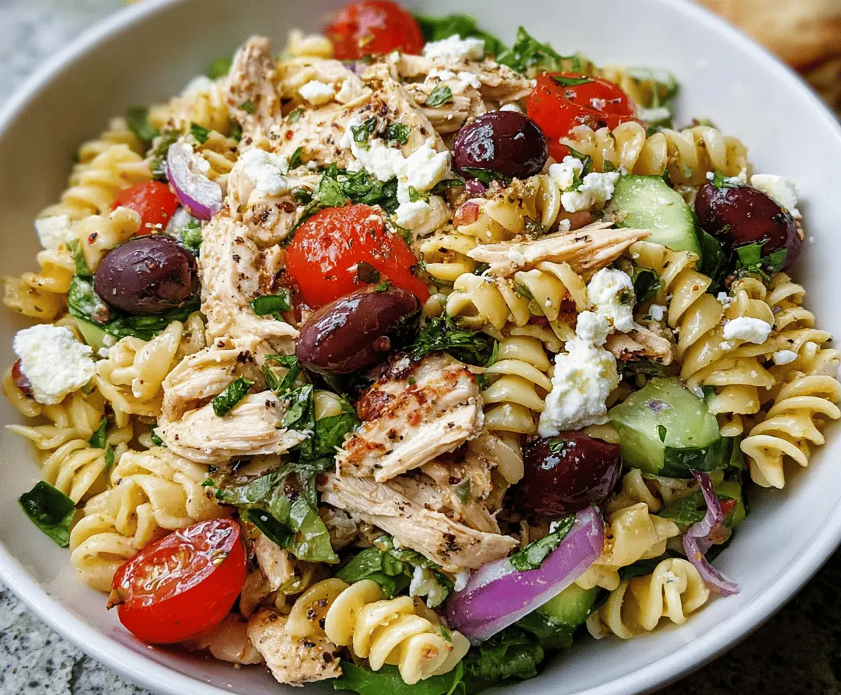 Easy Mediterranean Chicken Pasta Salad Recipe