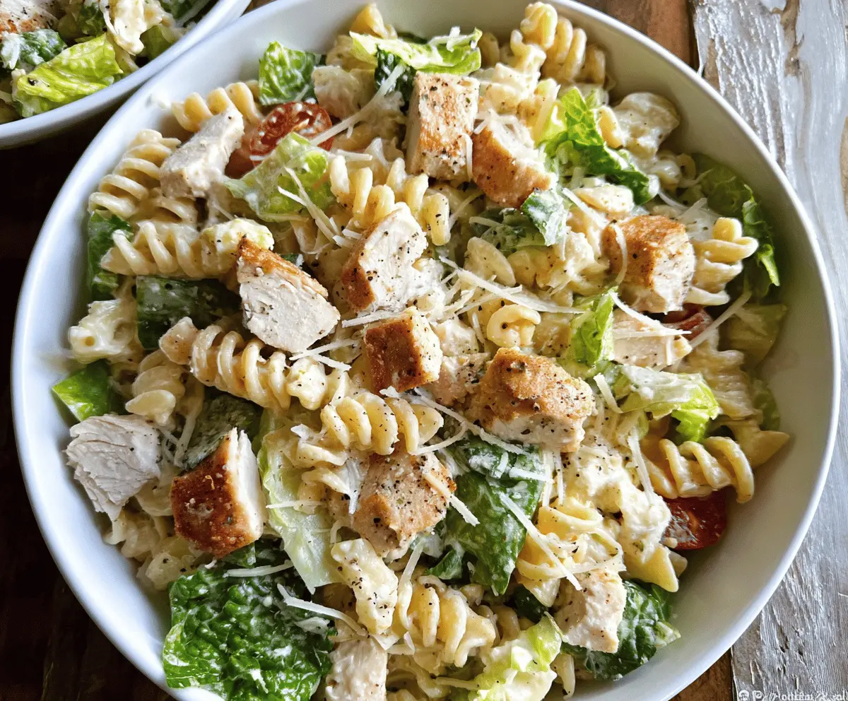 Easy 20-Minute Chicken Caesar Pasta Salad
