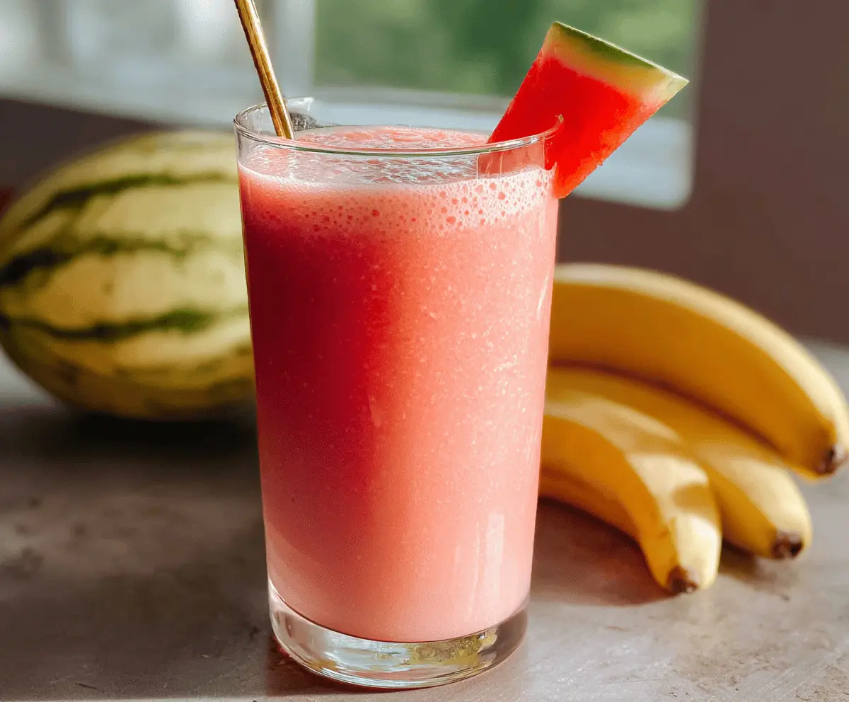 Easy Watermelon Banana Smoothie Recipe