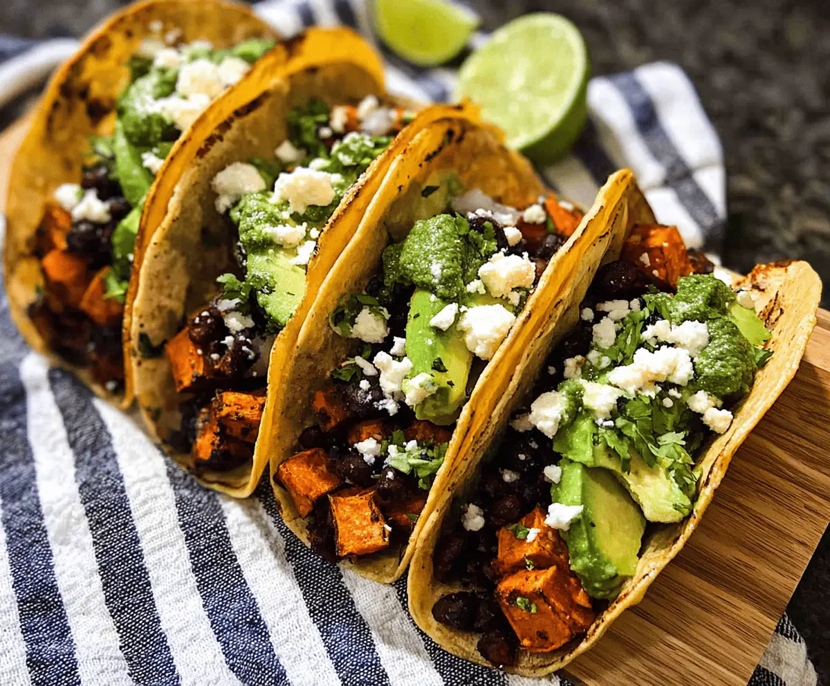 Easy Black Bean Sweet Potato Tacos Recipe