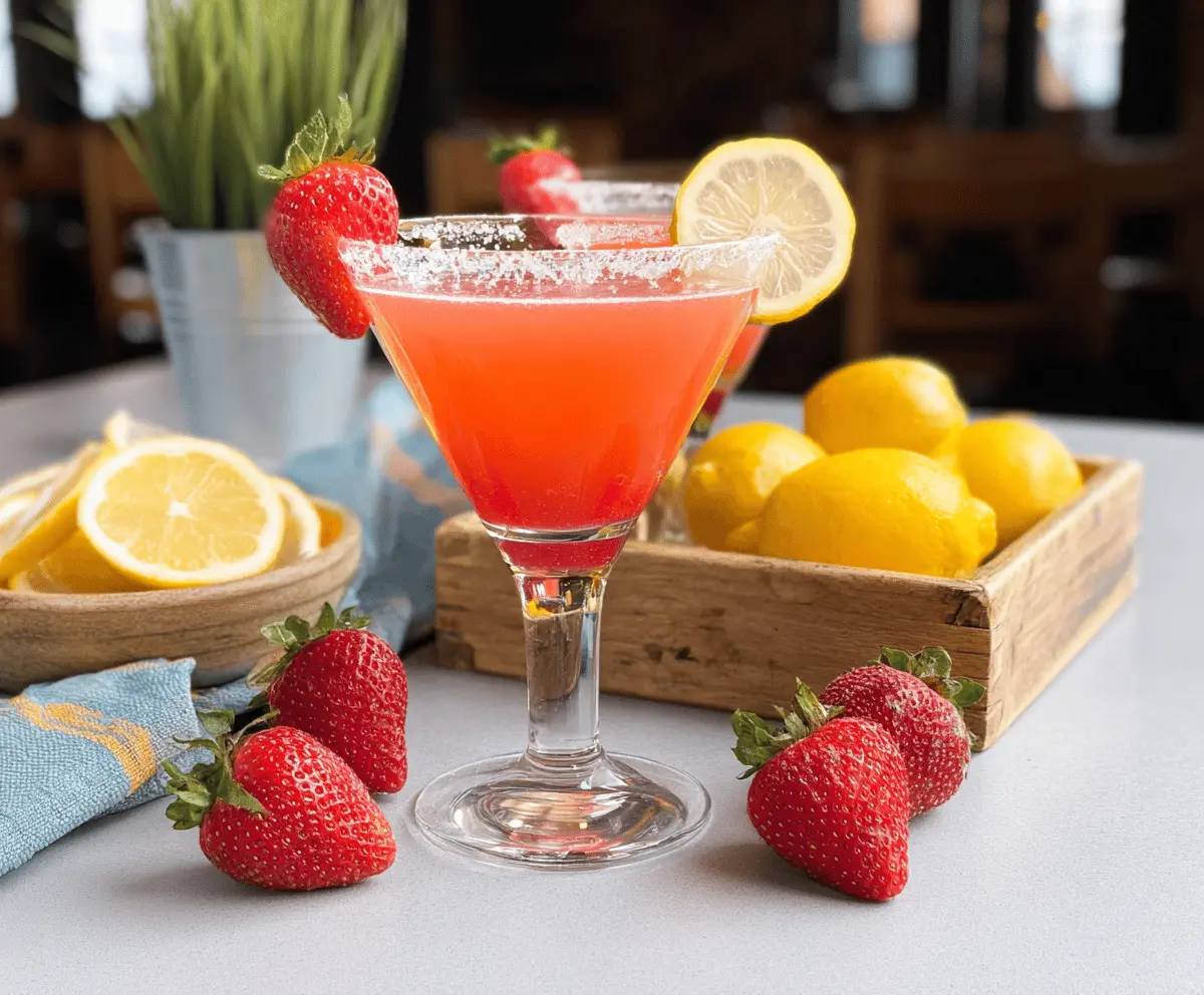 Easy Strawberry Lemon Drop Martini Recipe