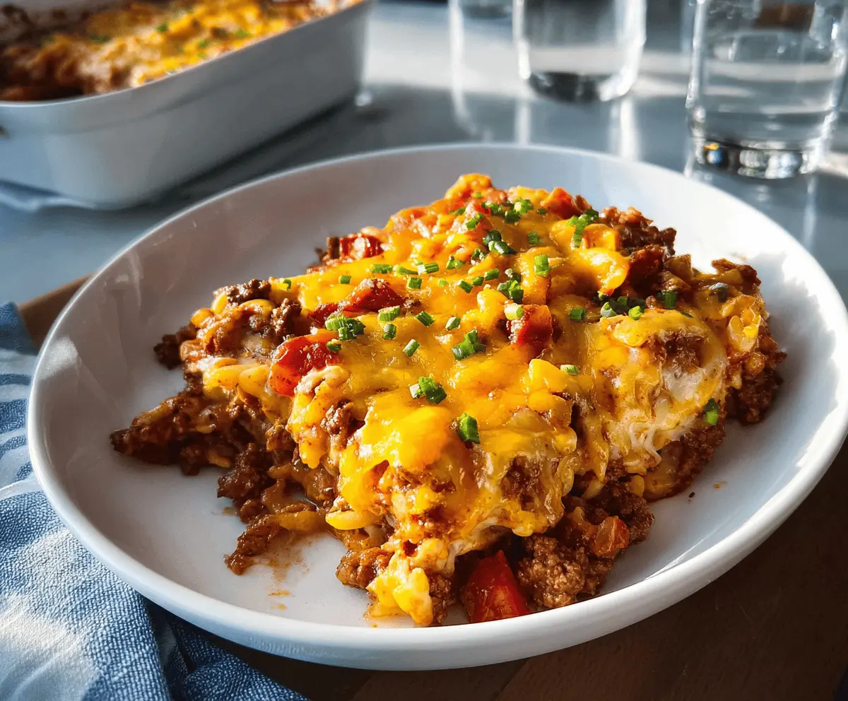 Easy Cheesy Hamburger Casserole Recipe