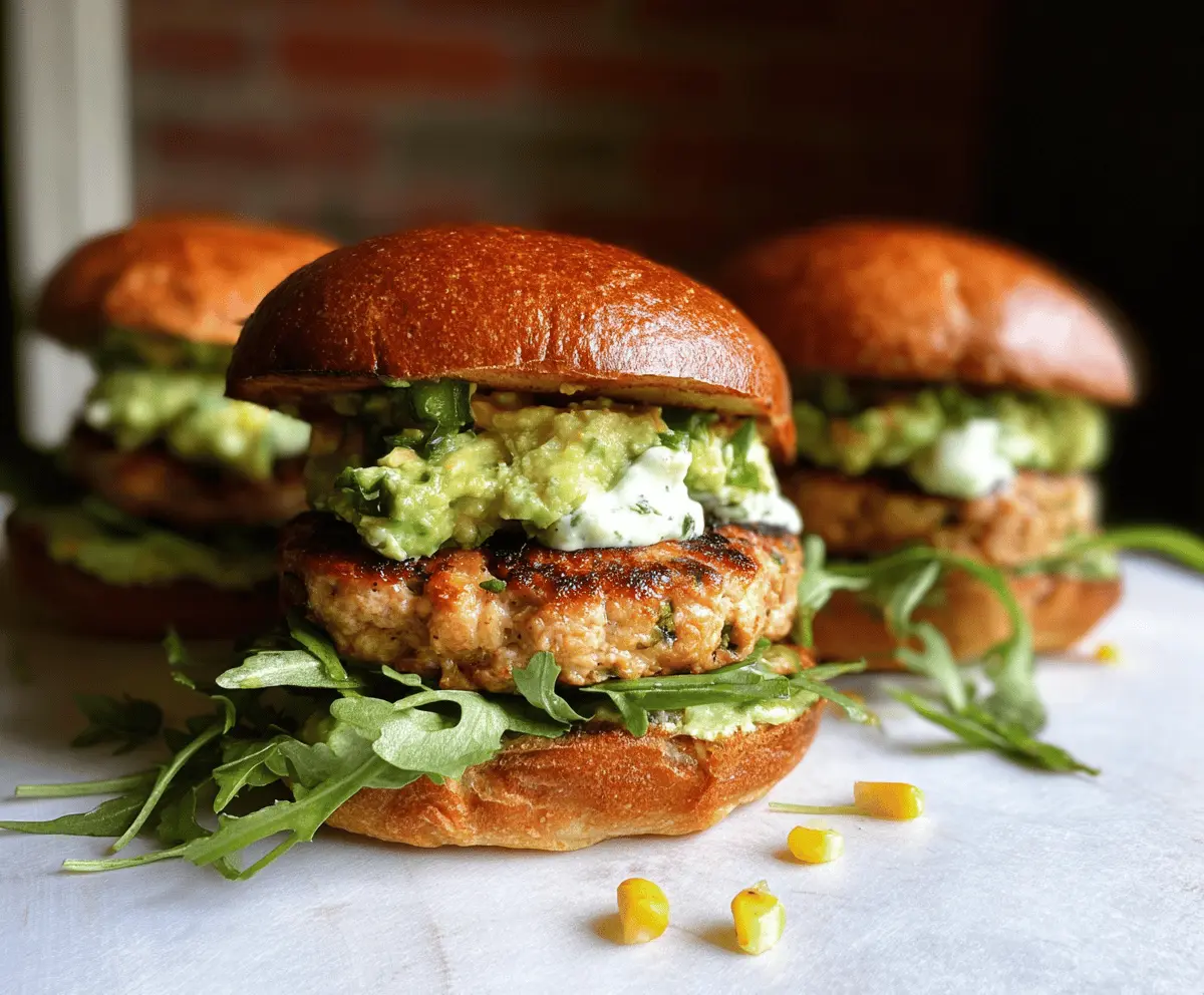 Easy Honey Jalapeño Turkey Burgers with Creamy Avocado Sauce