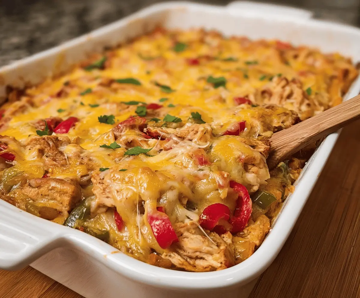 Easy Cheesy Chicken Fajita Casserole