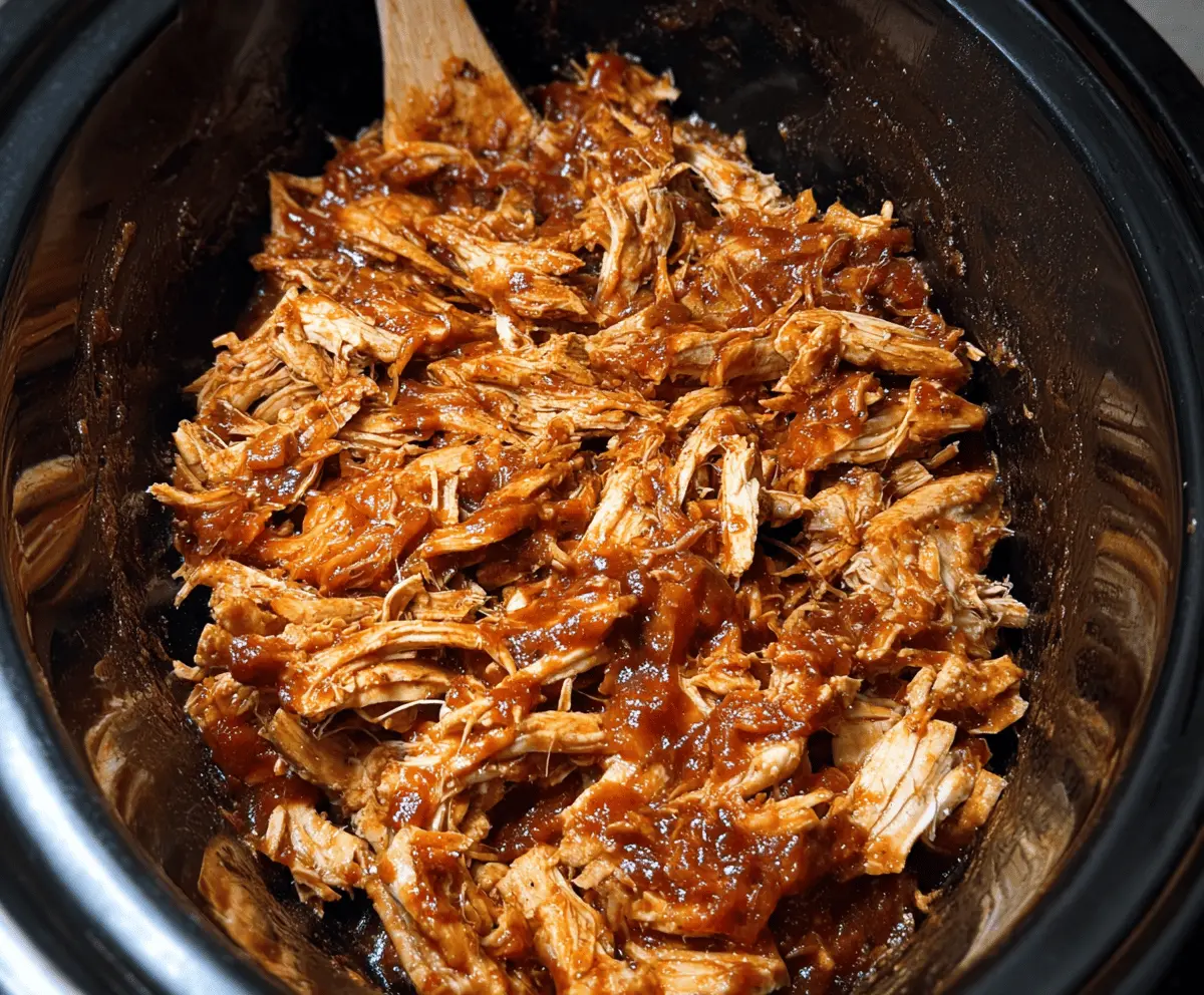 Easy Crockpot BBQ Pulled Chicken Recipe