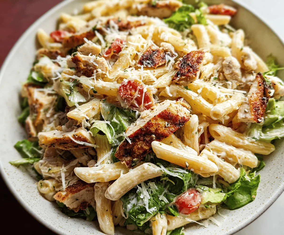 Easy Chicken Caesar Pasta Salad Recipe