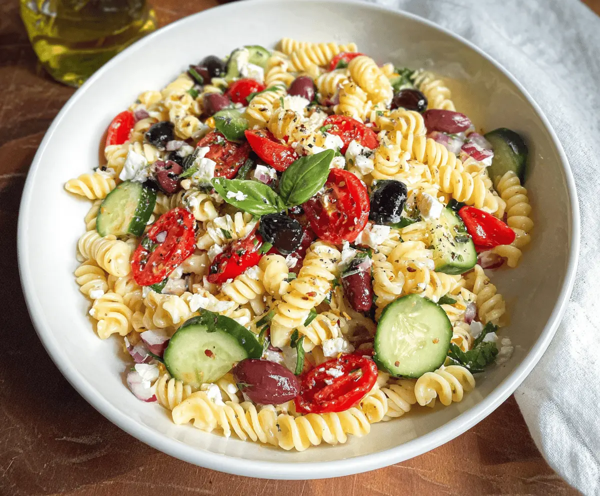Easy Refreshing Mediterranean Pasta Salad Recipe