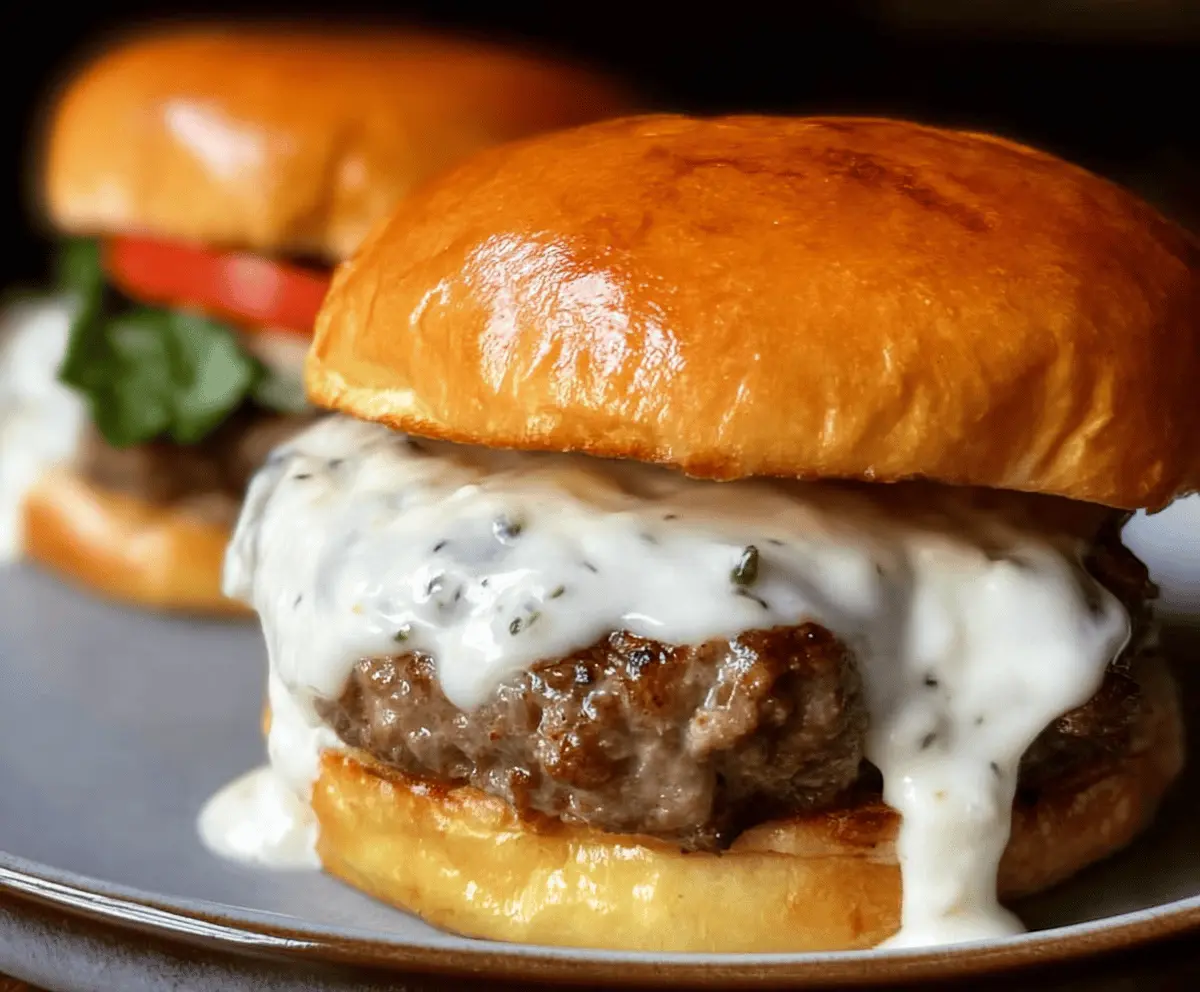 Creamy Garlic Burgers with Easy Sauce