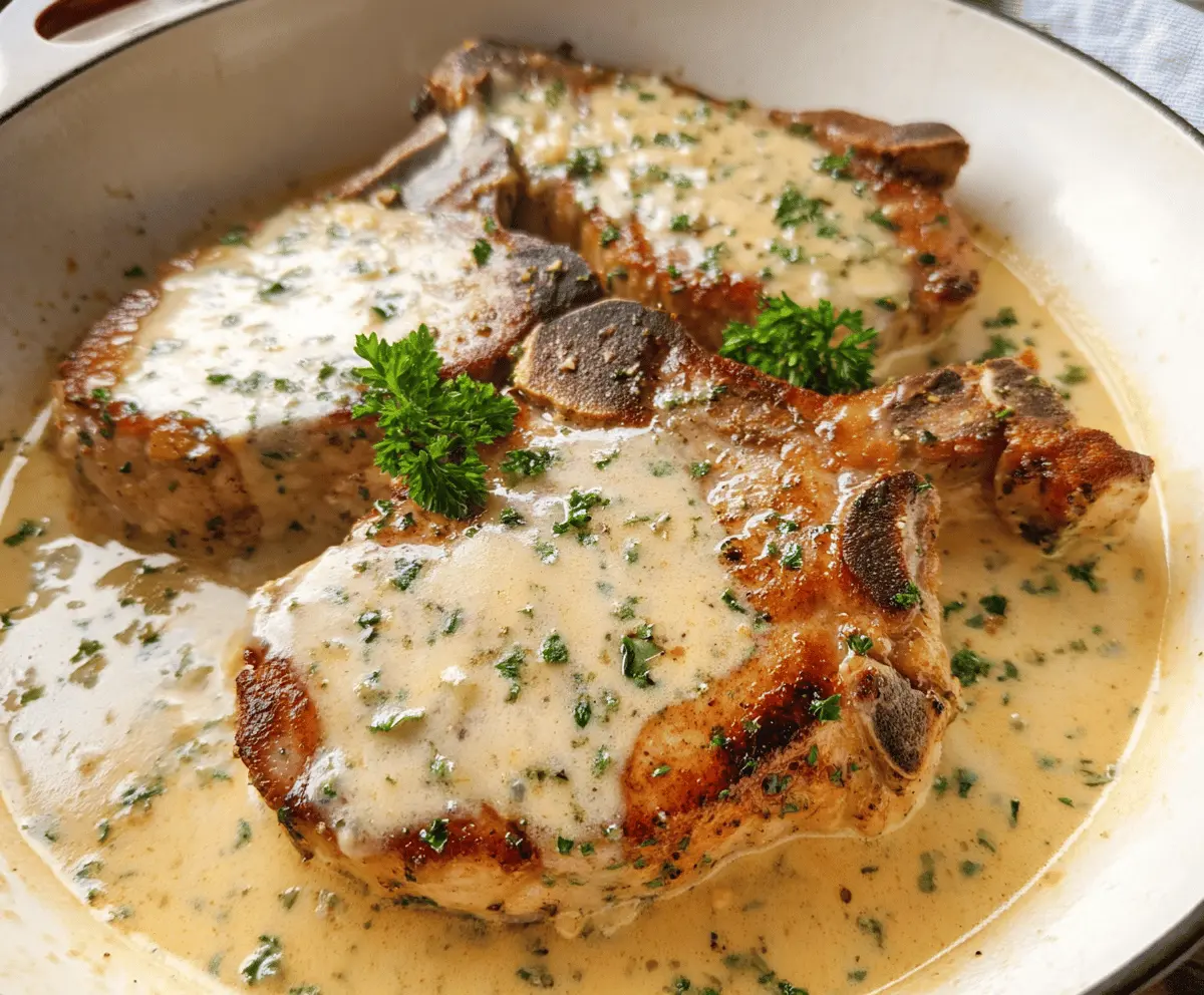 Easy Slow Cooker Pork Chops With Garlic Parmesan Sauce