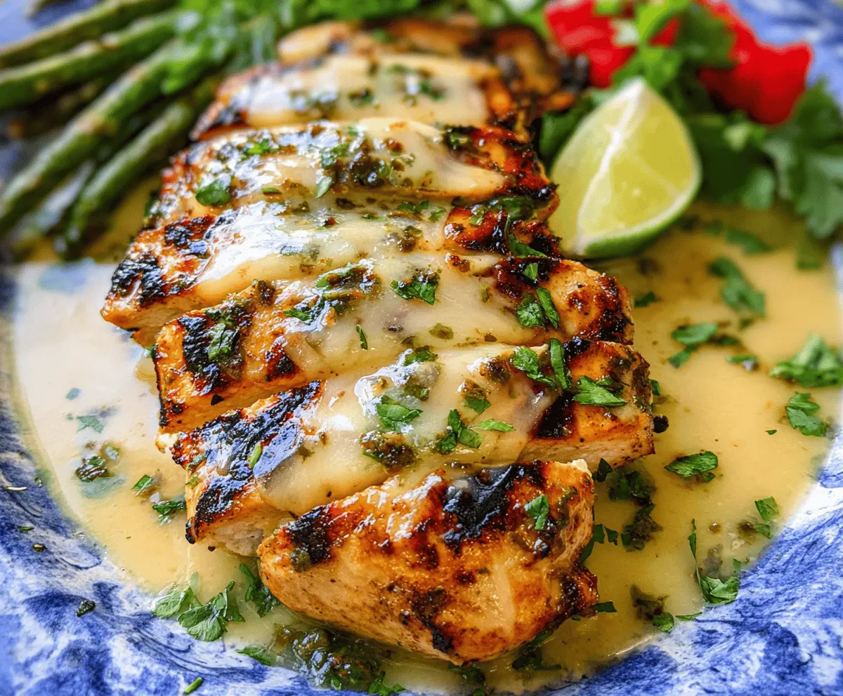 Cheesy Grilled Salsa Verde Pepper Jack Chicken