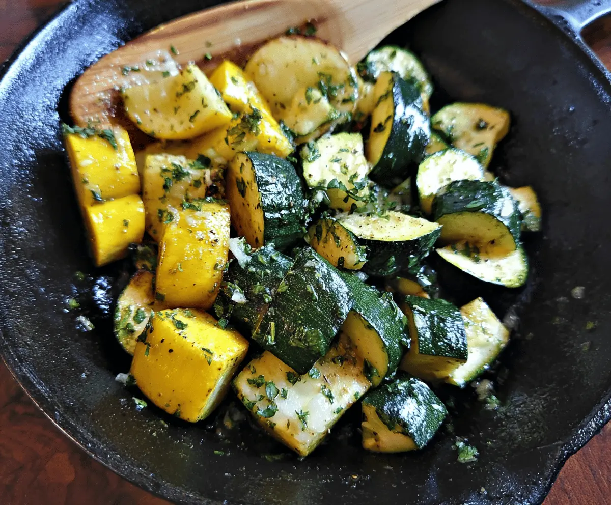 Easy Low Carb Garlic Butter Zucchini and Squash