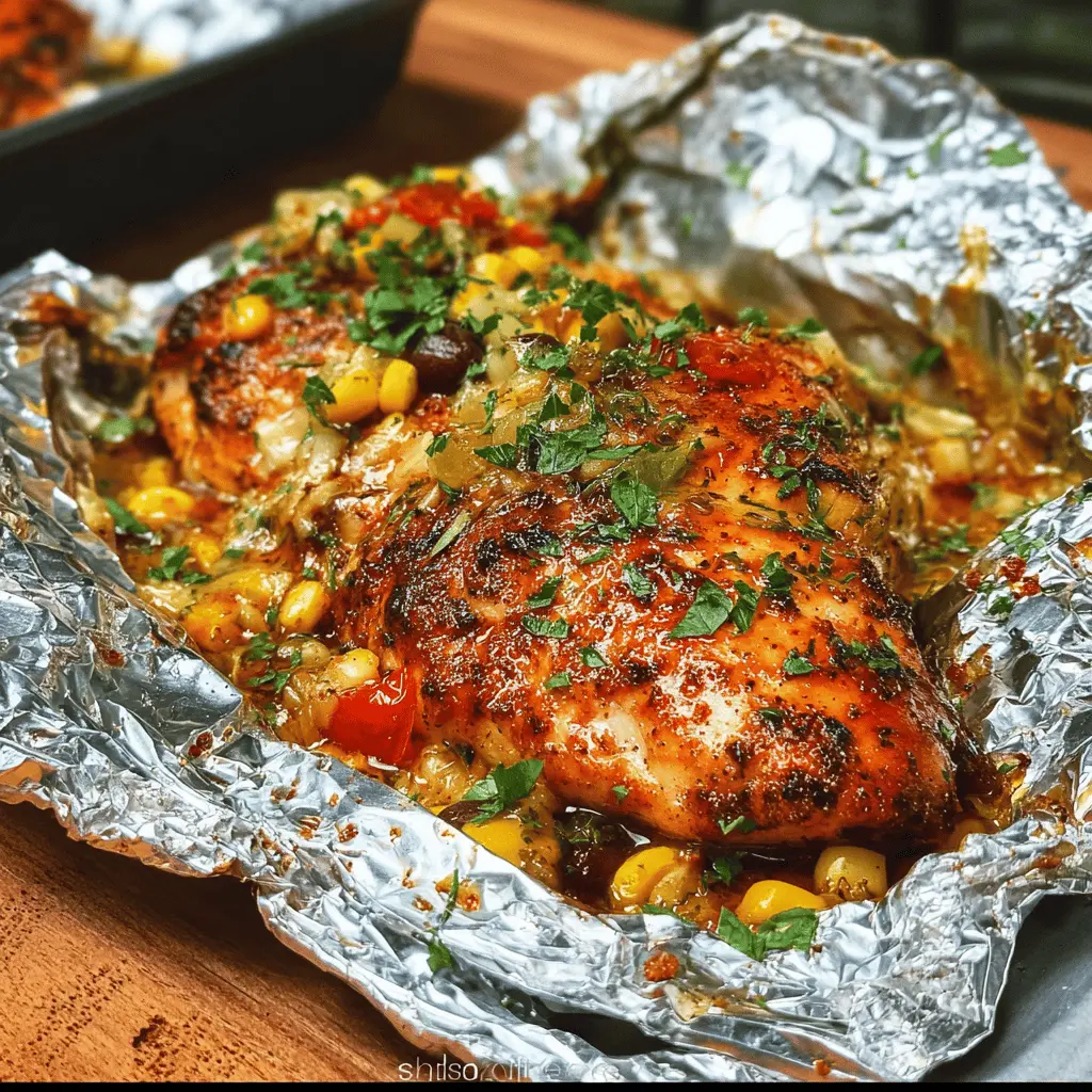 Easy Santa Fe Chicken Foil Packets Recipe