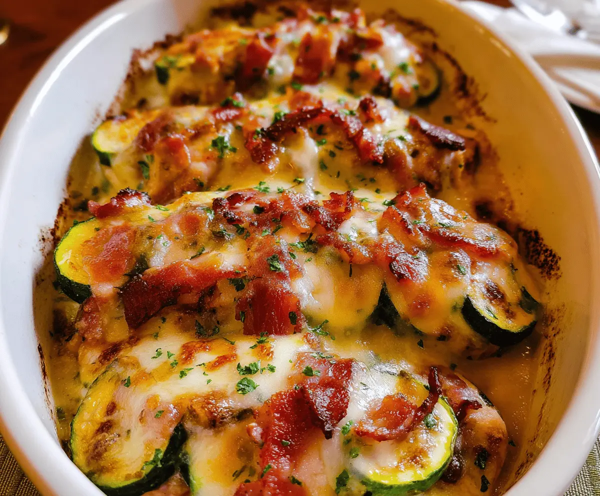 Easy Chicken Zucchini Bake with Crispy Bacon