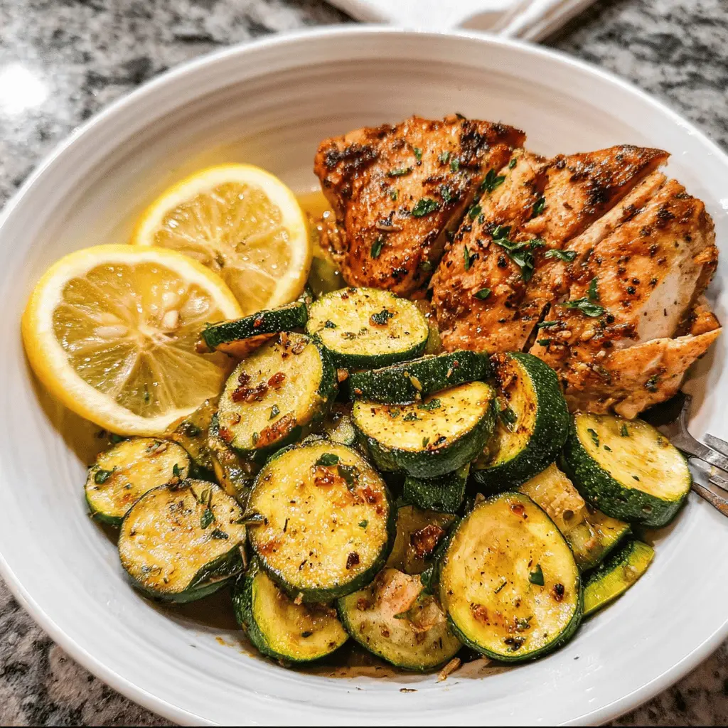 Easy Asado Chicken with Lemon Zucchini Sauté