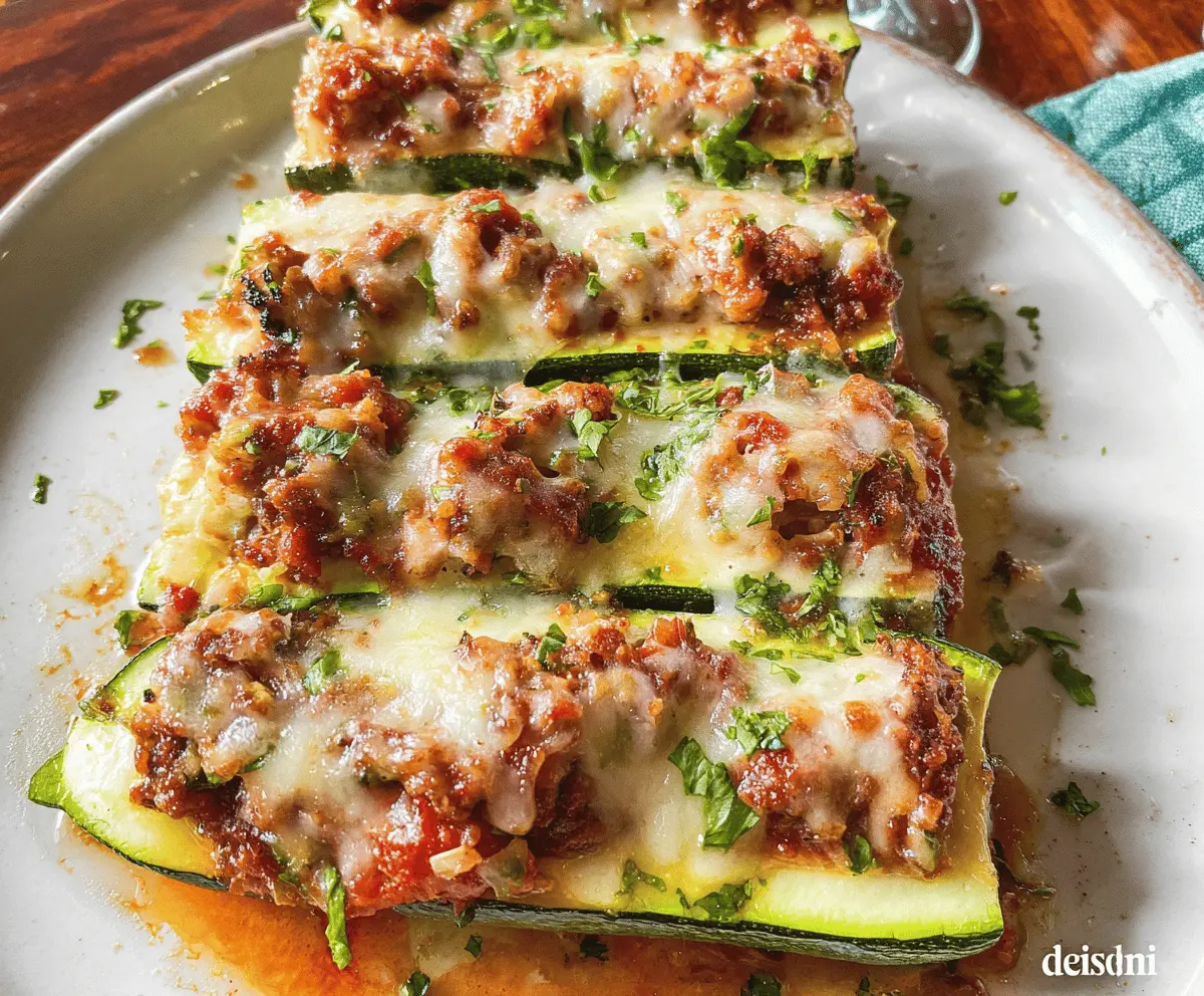 Cheesy Lasagna-Stuffed Zucchini Recipe