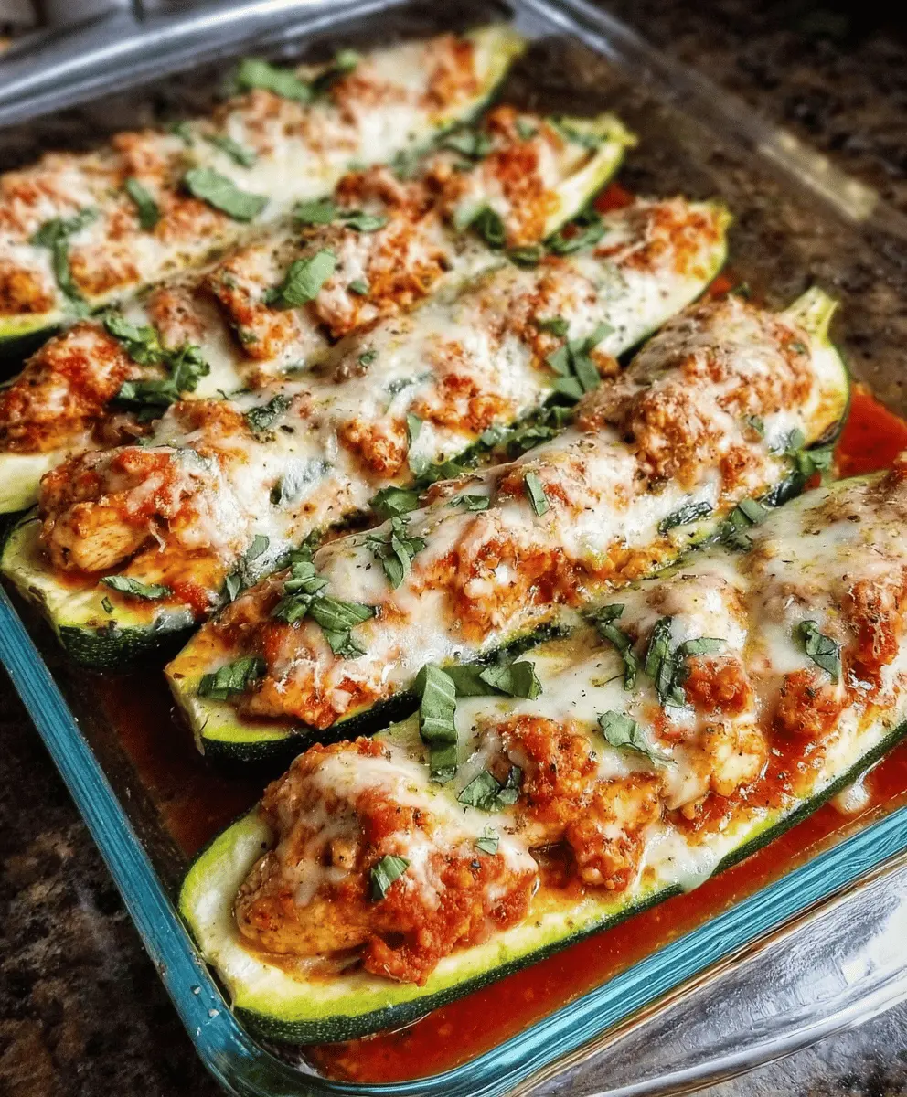 Easy Keto Chicken Parmesan Zucchini Boats Recipe