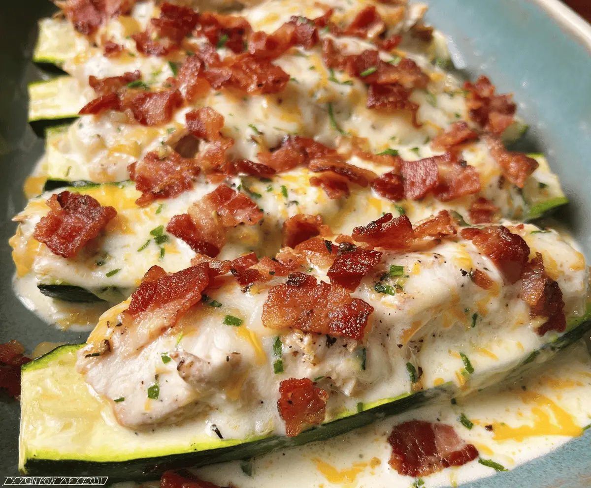 Easy Chicken Bacon Ranch Zucchini Bake