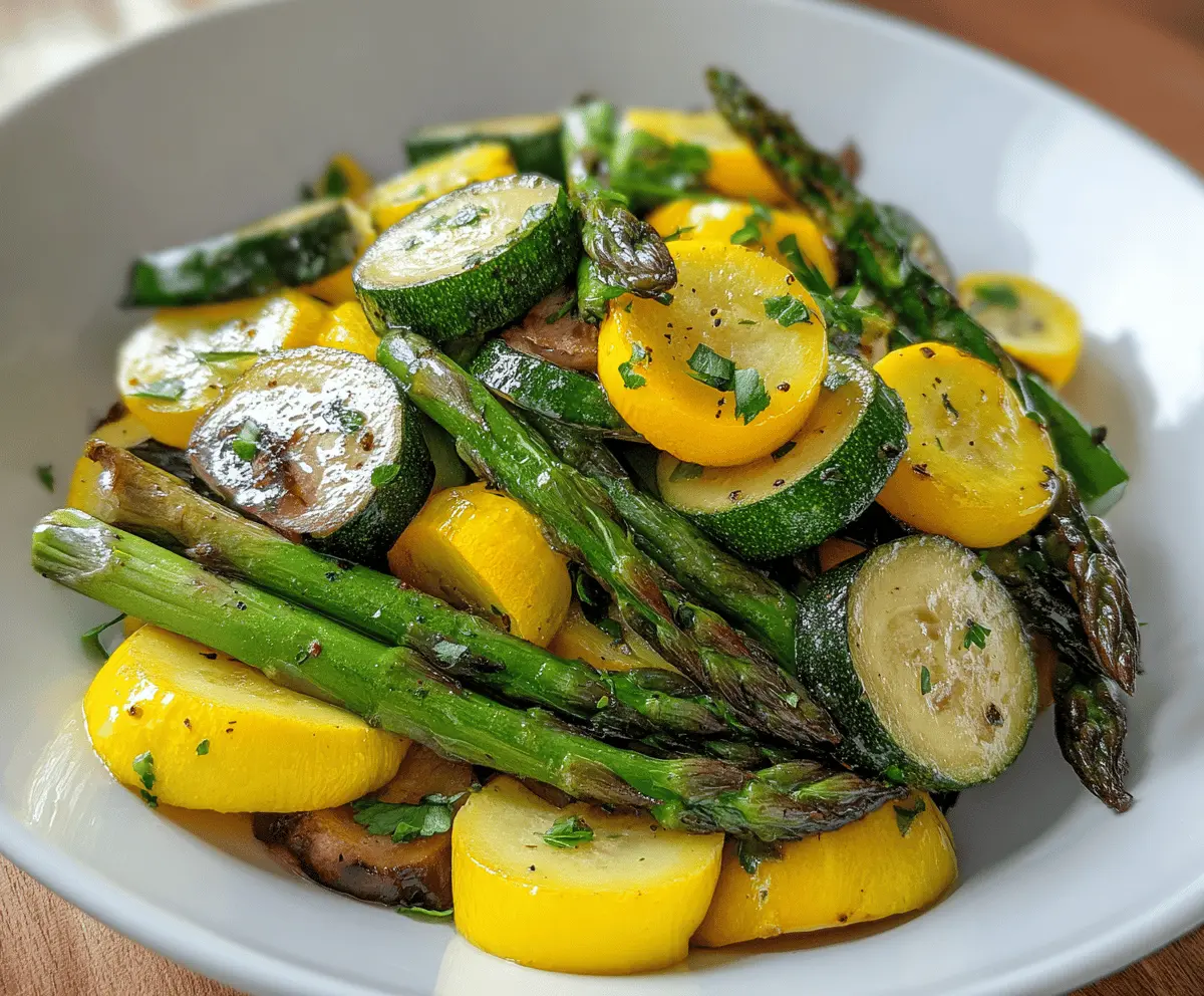 Flavorful Roasted Asparagus with Zucchini and Squash