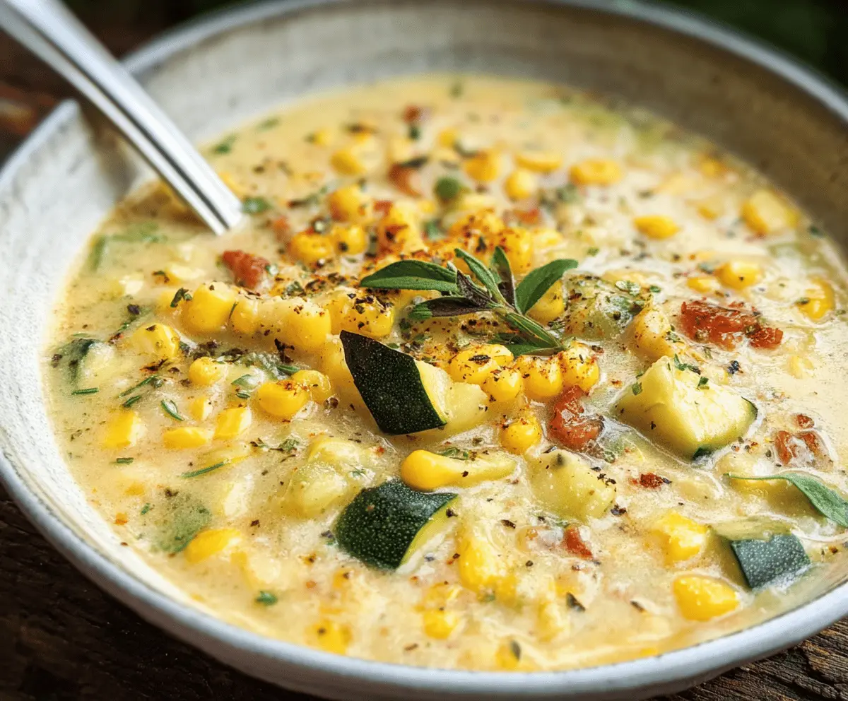 Creamy Summer Corn and Zucchini Chowder Recipe