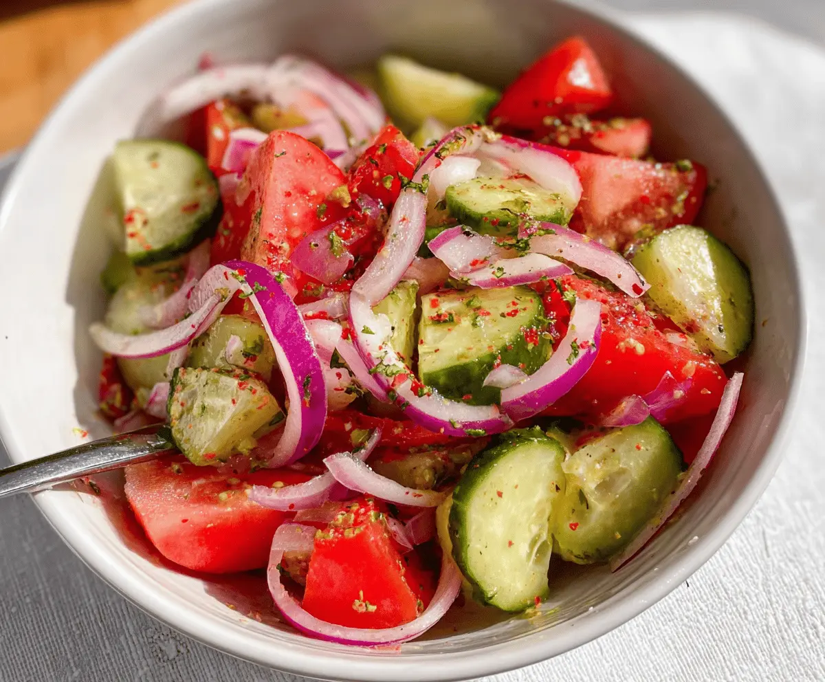 Easy Marinated Cucumber Tomato Onion Salad Recipe