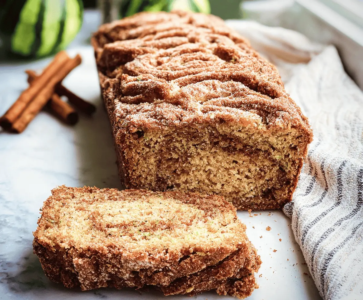 Moist Cinnamon Swirl Zucchini Bread Recipe