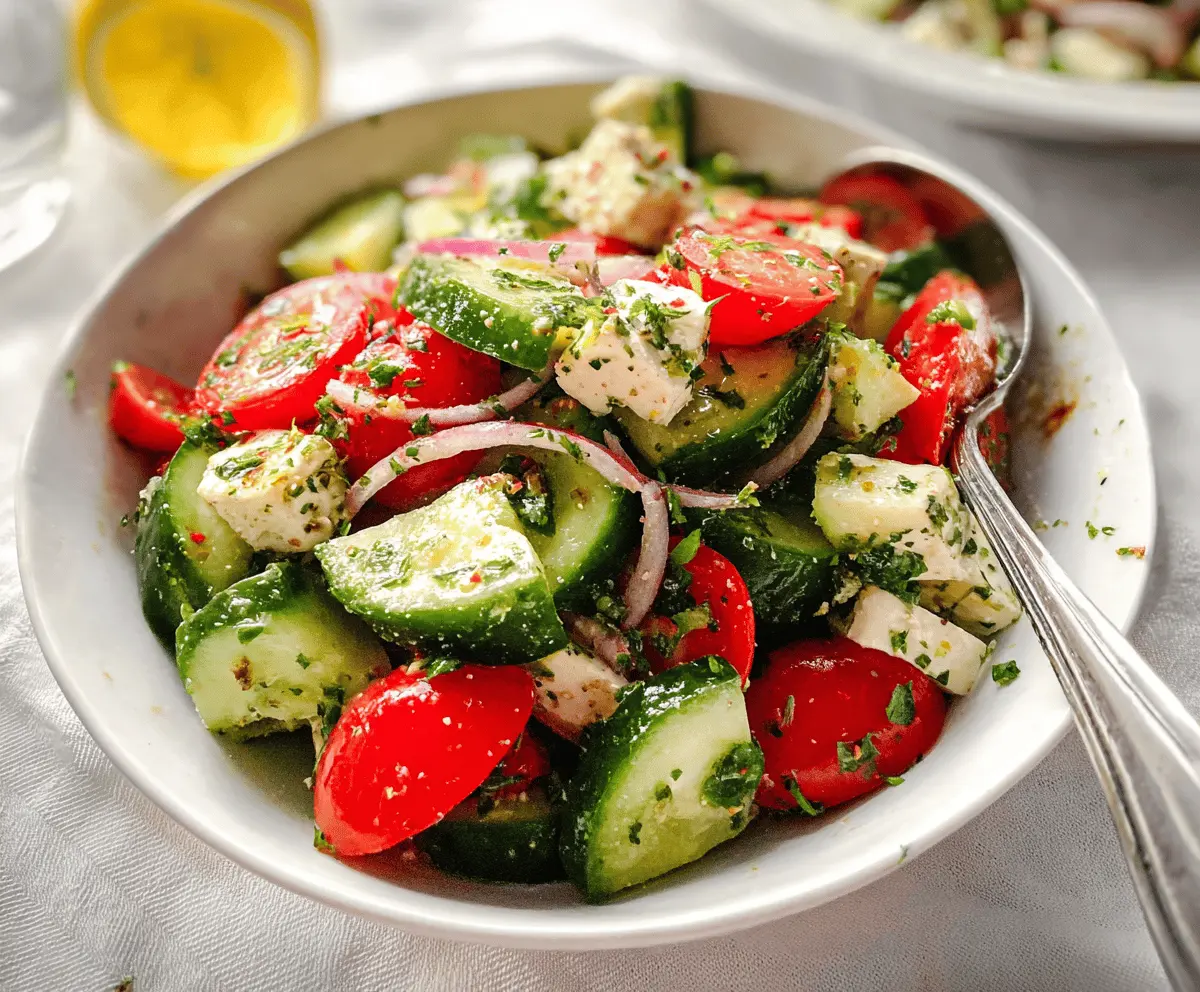 Fresh and Easy Greek Cucumber Salad Recipe